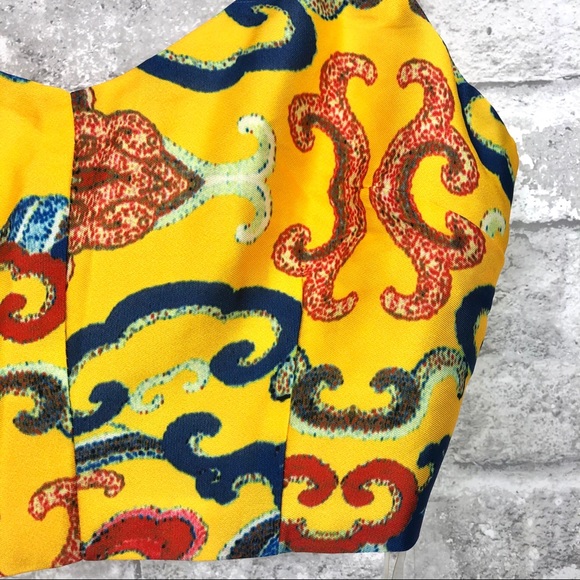 L’ATISTE By Amy Yellow Satin Crop Top Zip Back | S - Picture 6 of 11